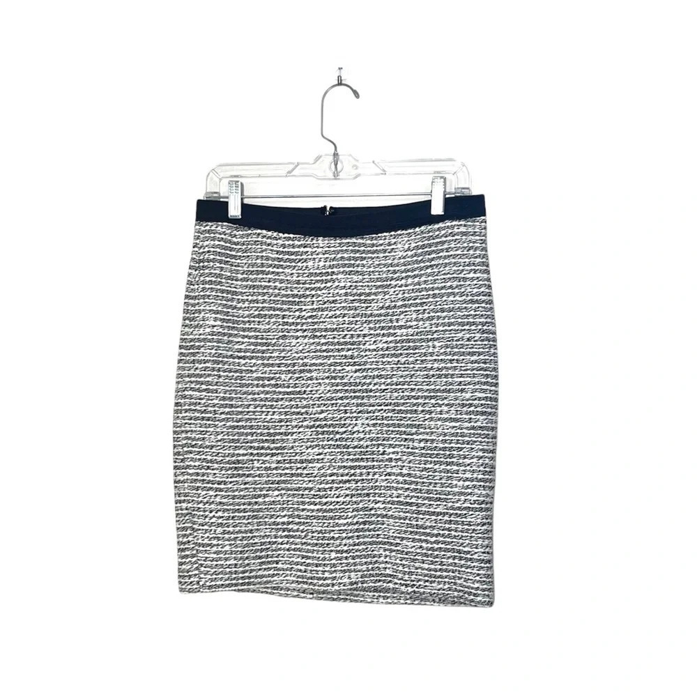 Ann Taylor LOFT NWOT White & Black Tweed High Rise Fitted Skirt 6 Women’s